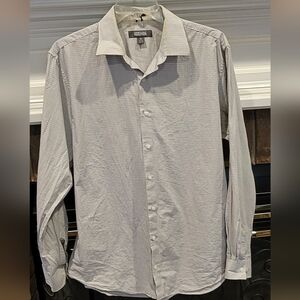 Kenneth Cole Reaction Men's Gray Print  Shirt, XL